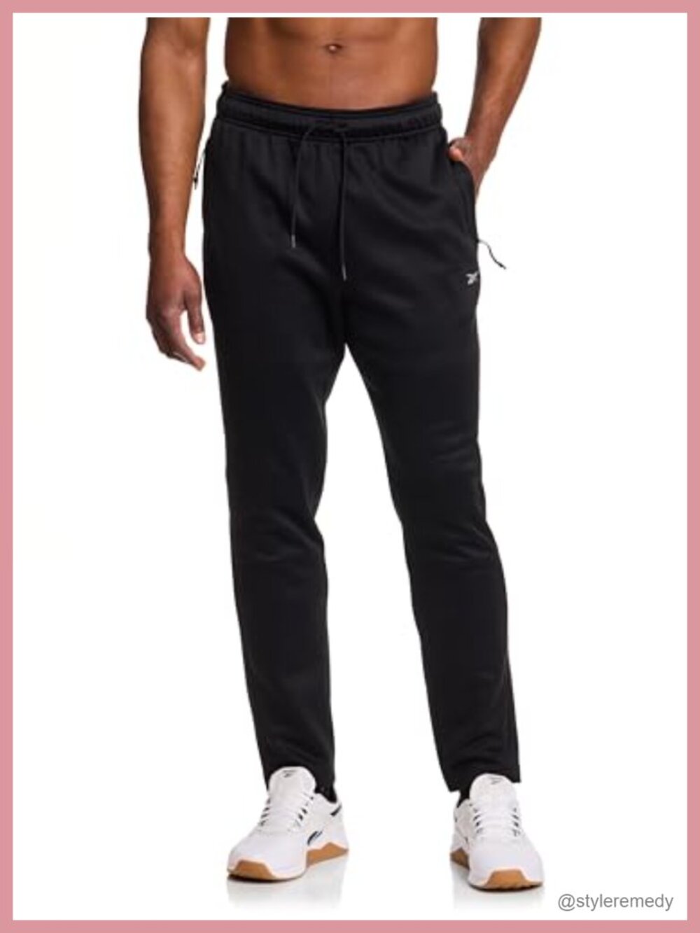 Fleece Sweatpants with Zippered Pockets Tapered Joggers